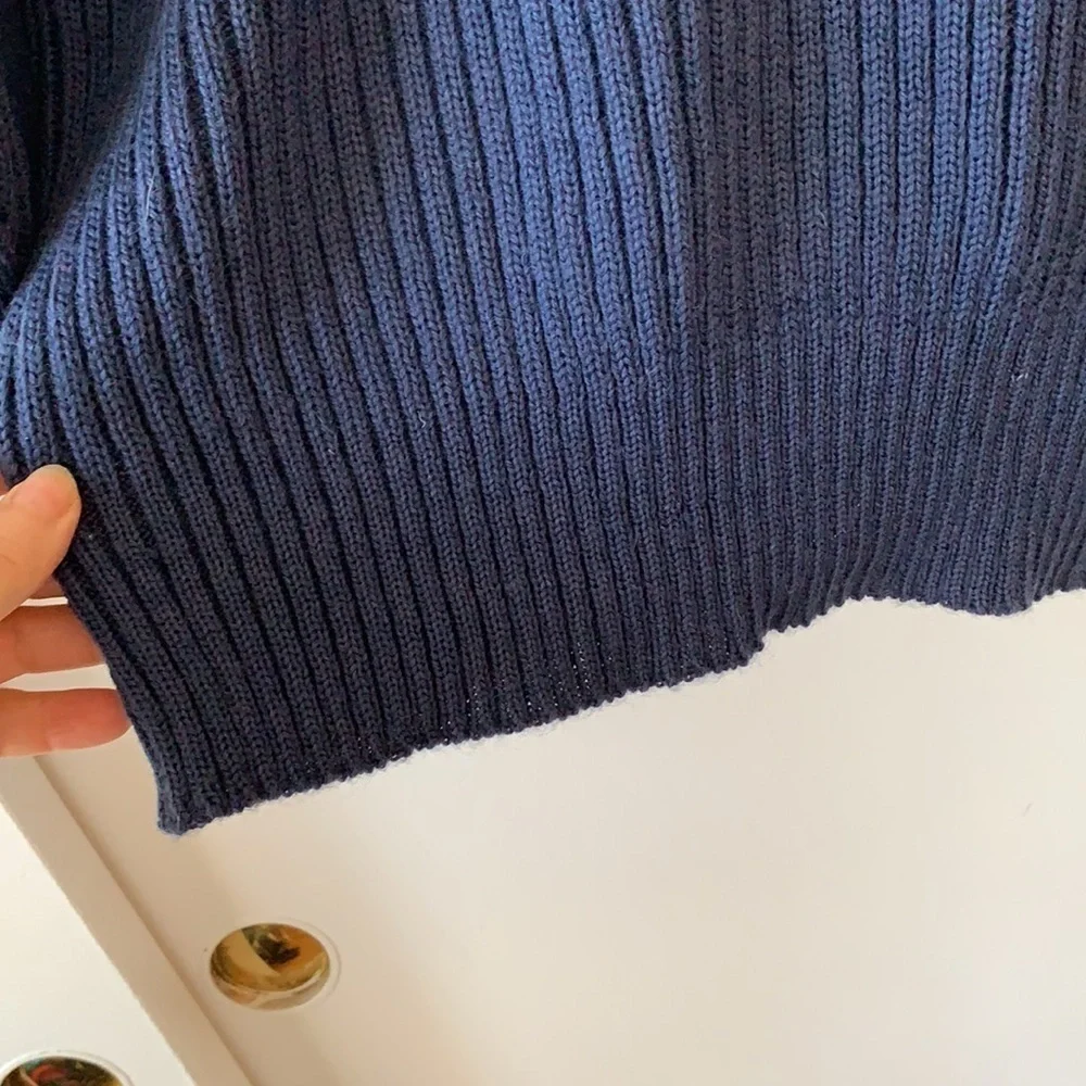 Citadel Vintage Ribbed Virgin Wool V Neck Sweater M
